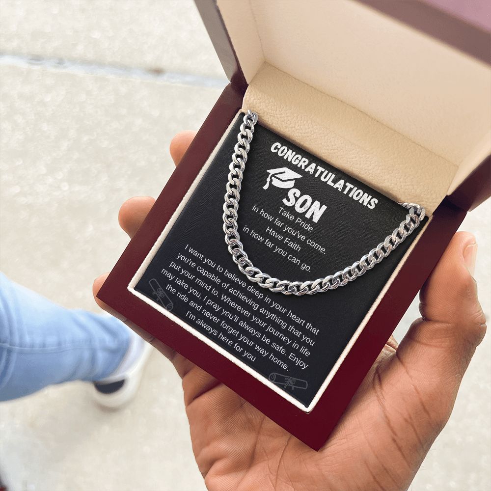 To My Son for Graduation | Cuban Link Chain Necklace