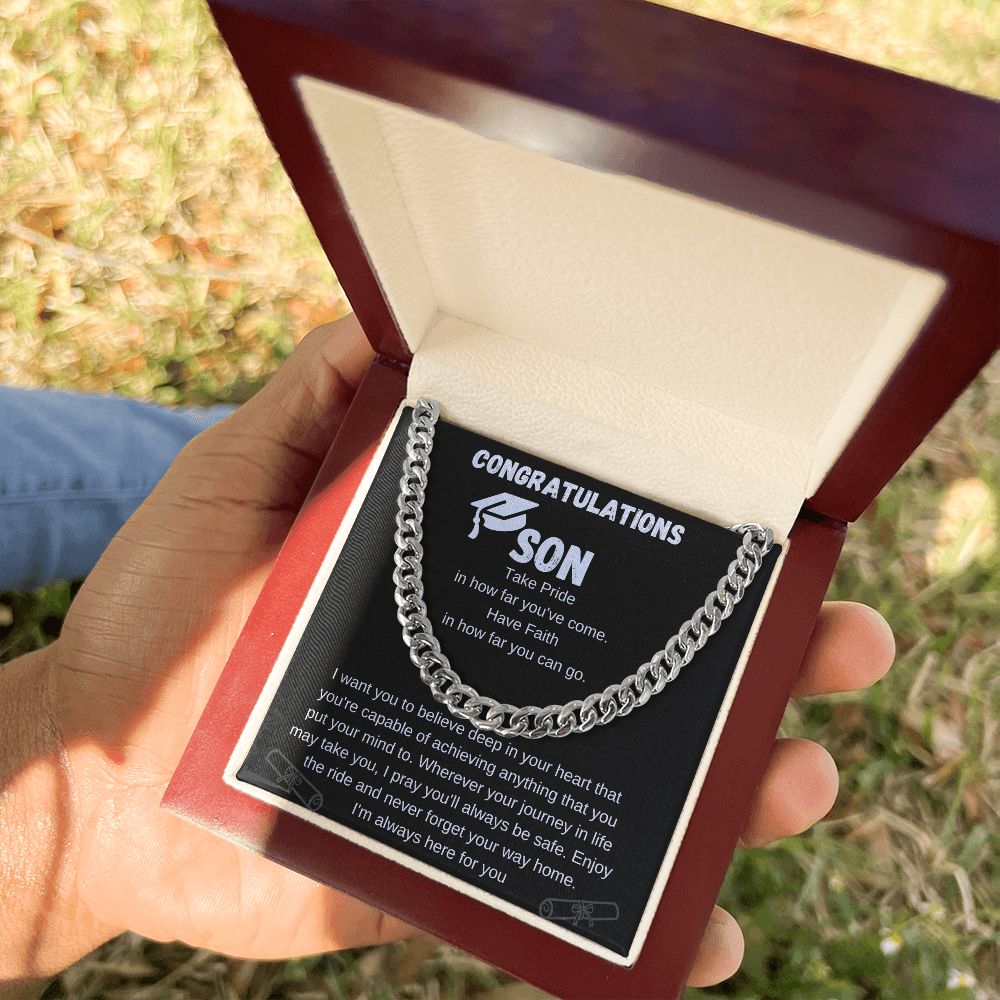 To My Son for Graduation | Cuban Link Chain Necklace