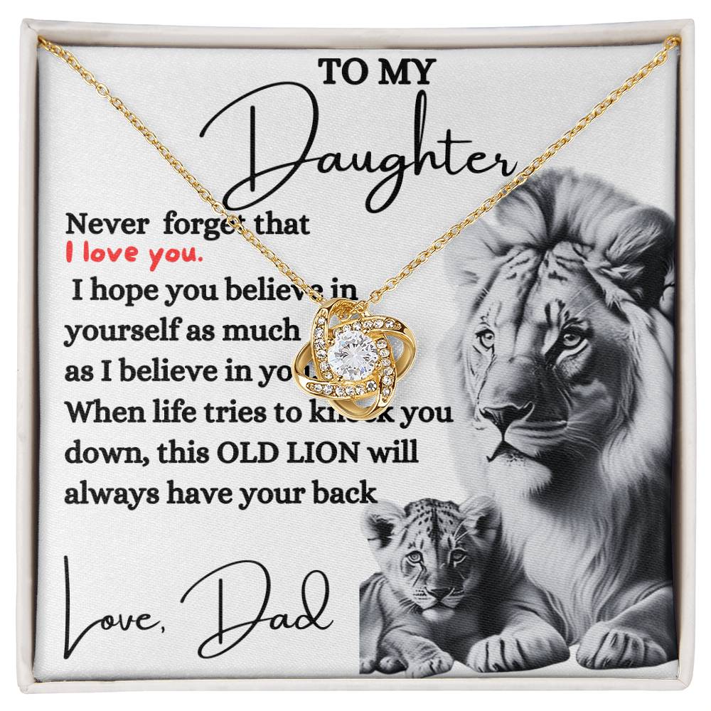 To My Daughter From Dad | Love Knot Necklace White Card