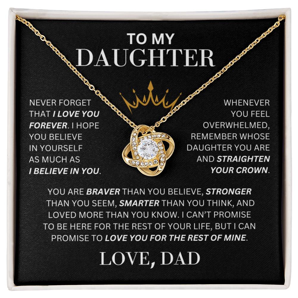 To My Daughter  From Dad| Love Knot Necklace