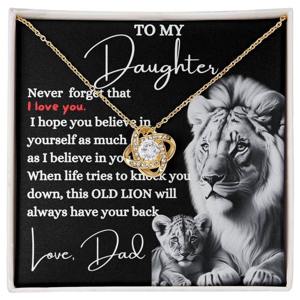 To My Daughter From Dad | Love Knot Necklace Black Card