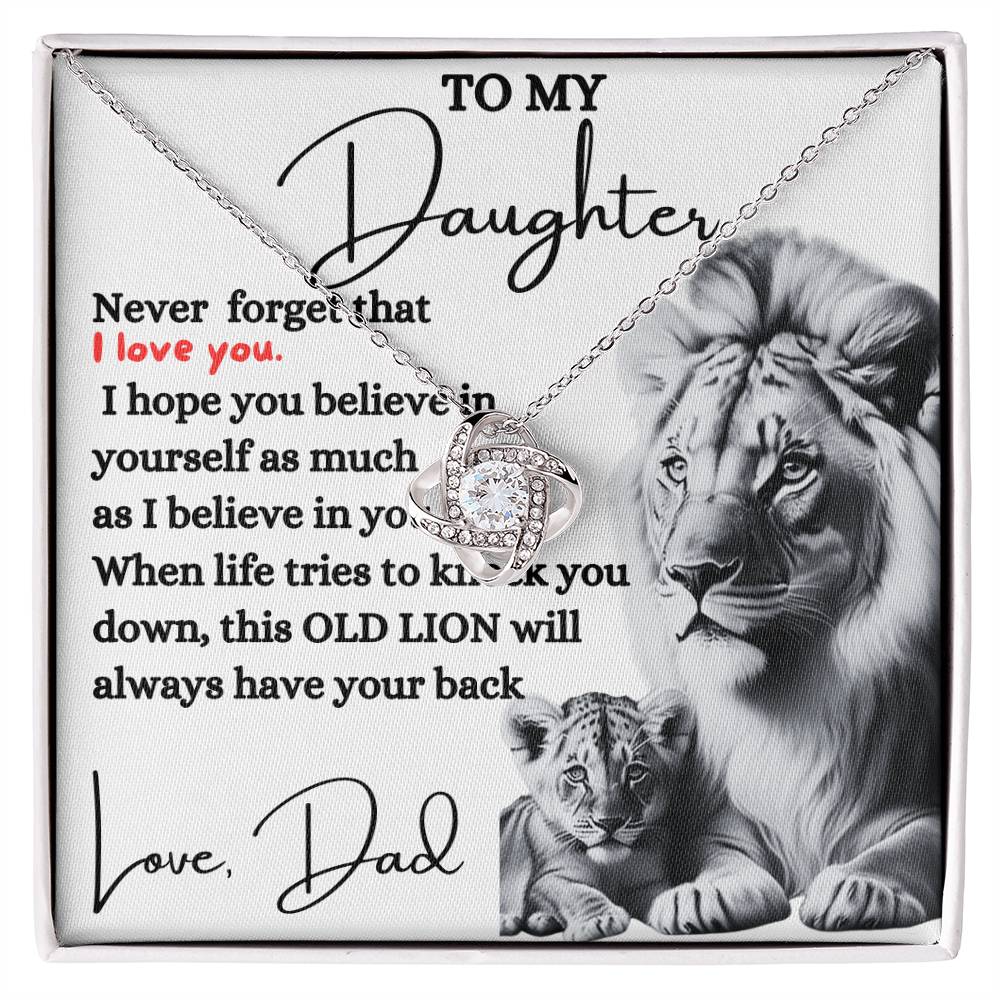 To My Daughter From Dad | Love Knot Necklace White Card