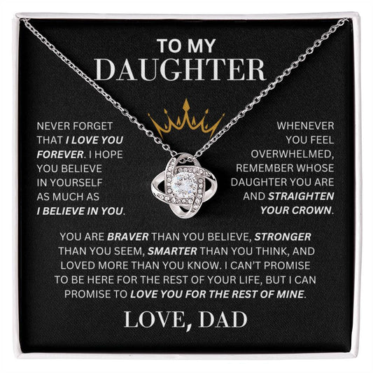 To My Daughter  From Dad| Love Knot Necklace