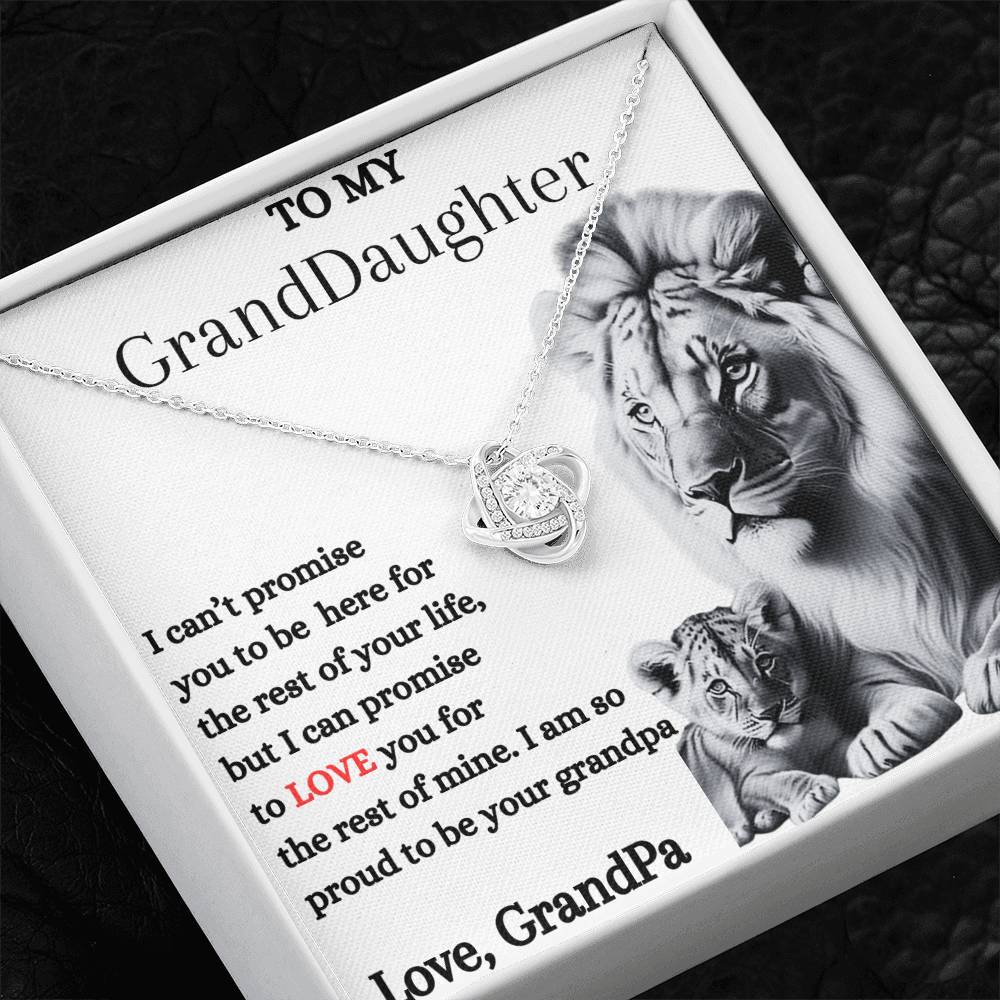 To My GrandDaughter From GrandPa | Love Knot Necklace