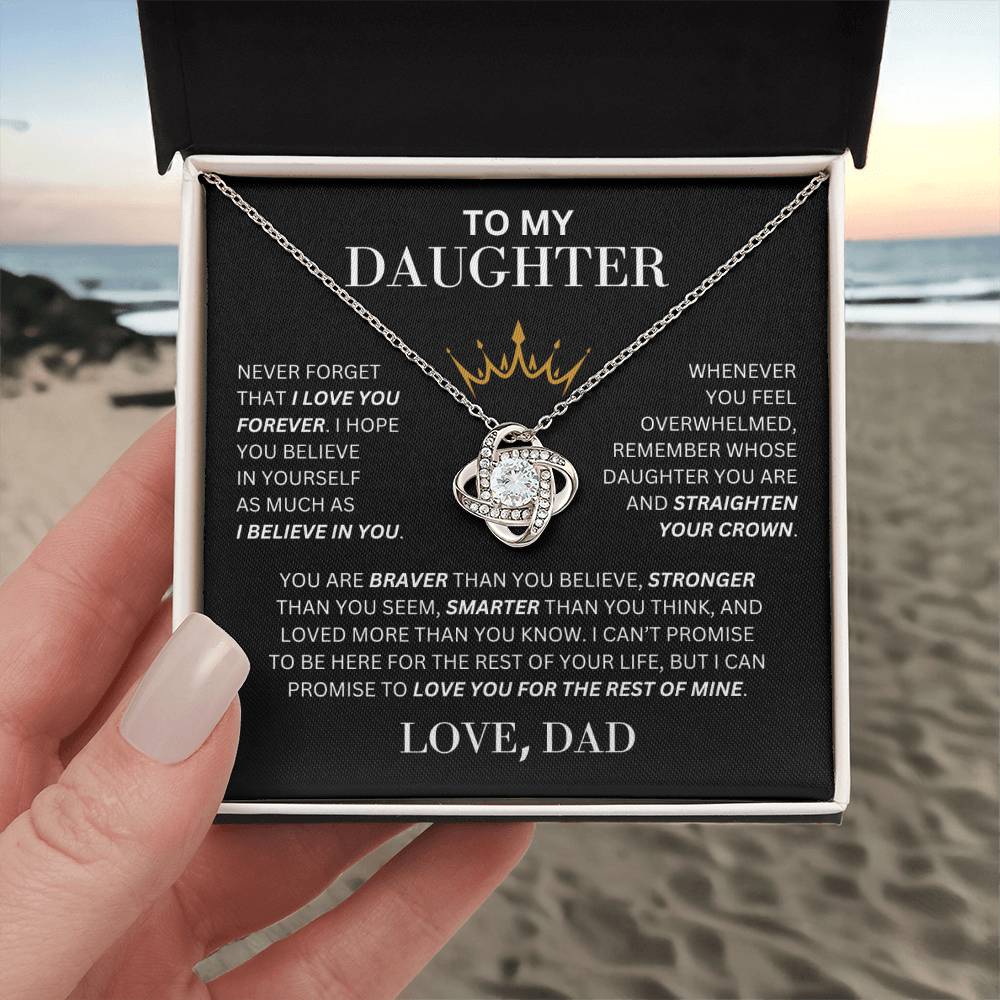 To My Daughter  From Dad| Love Knot Necklace