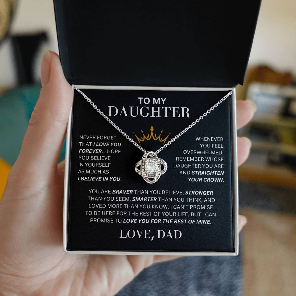 To My Daughter  From Dad| Love Knot Necklace