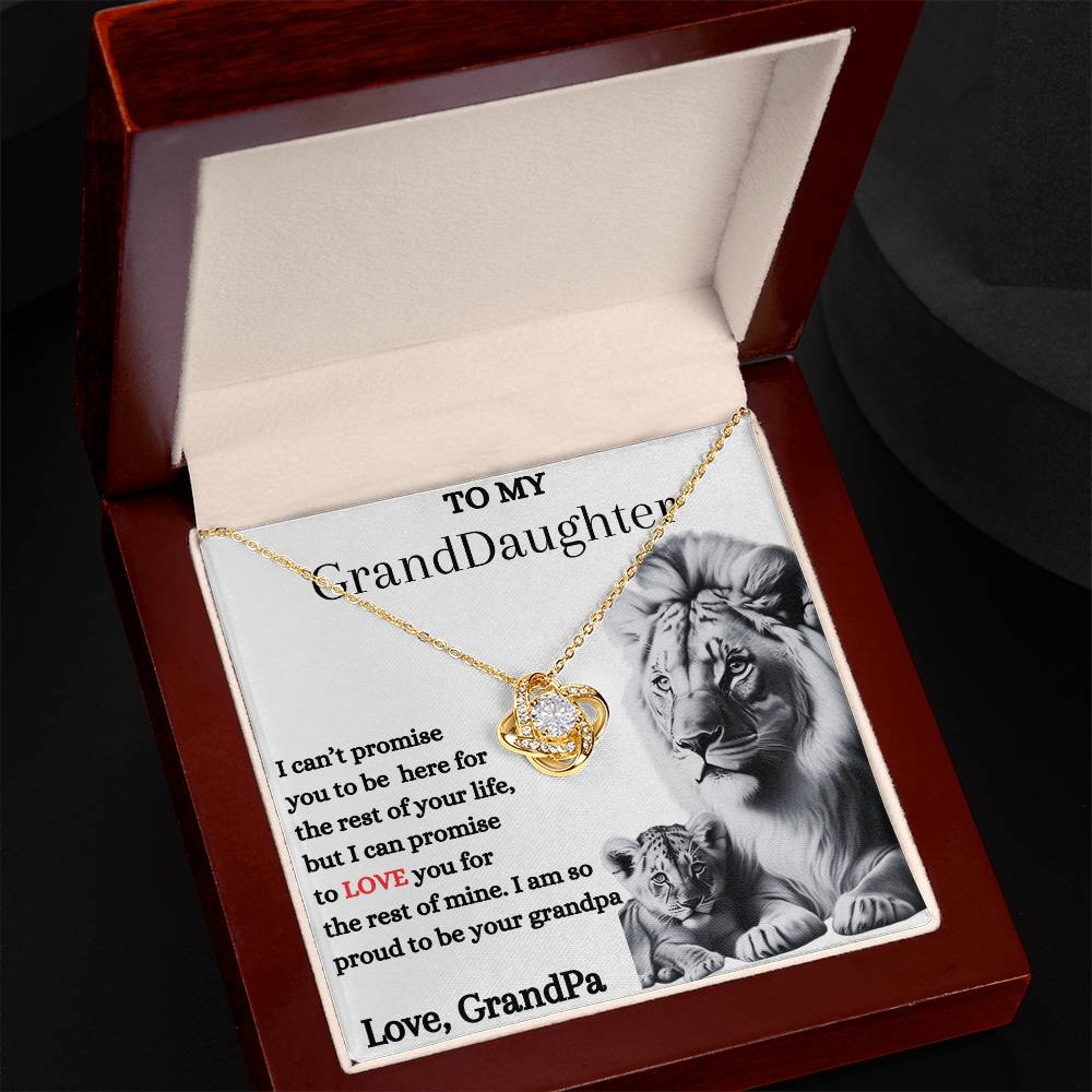 To My GrandDaughter From GrandPa | Love Knot Necklace