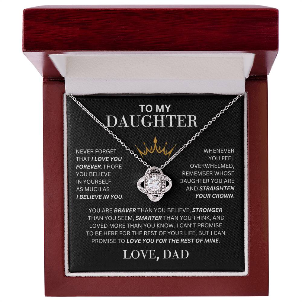 To My Daughter  From Dad| Love Knot Necklace