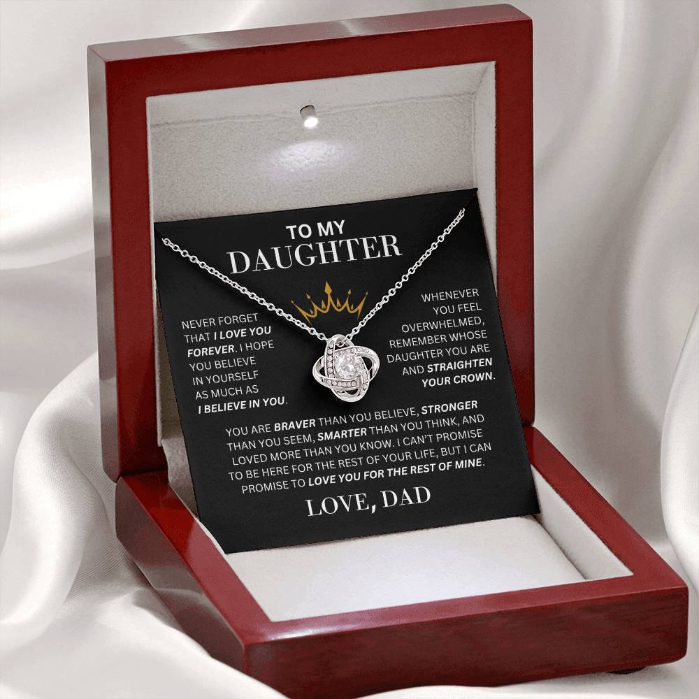 To My Daughter  From Dad| Love Knot Necklace