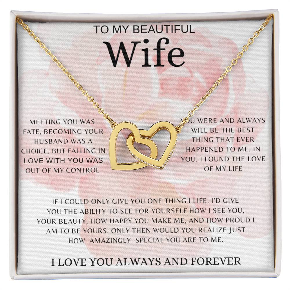 To My Wife | Interlocking Hearts Necklace