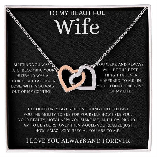 To My Wife | Interlocking Hearts Necklace