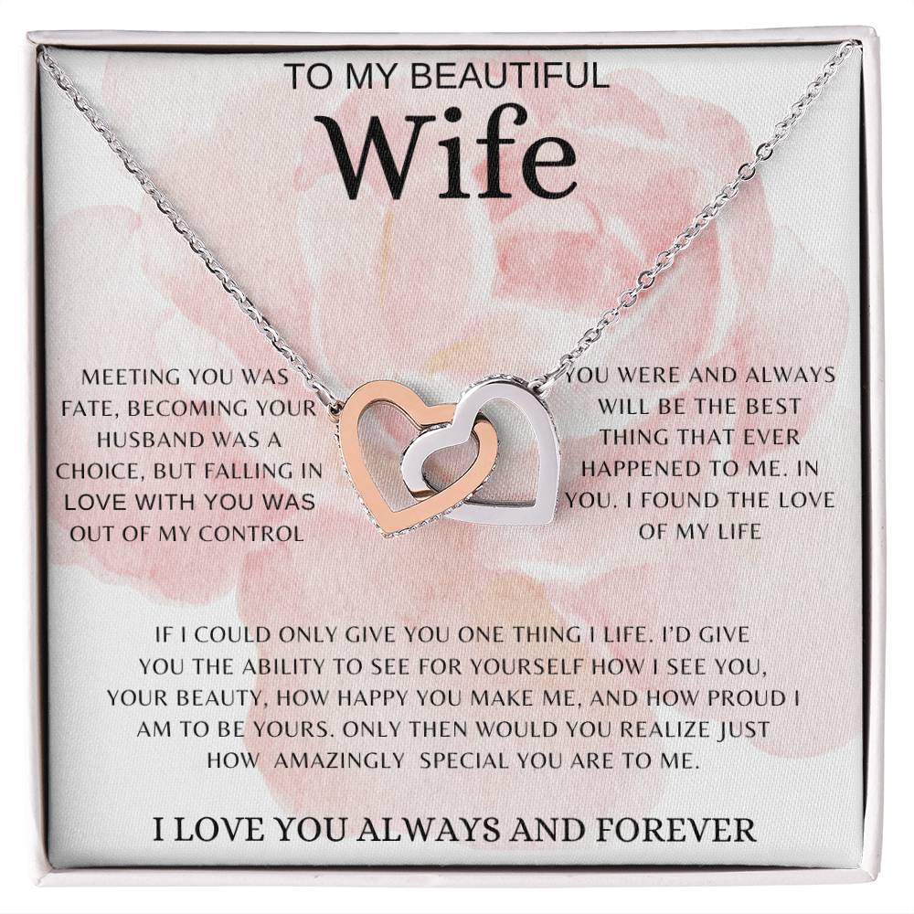 To My Wife | Interlocking Hearts Necklace