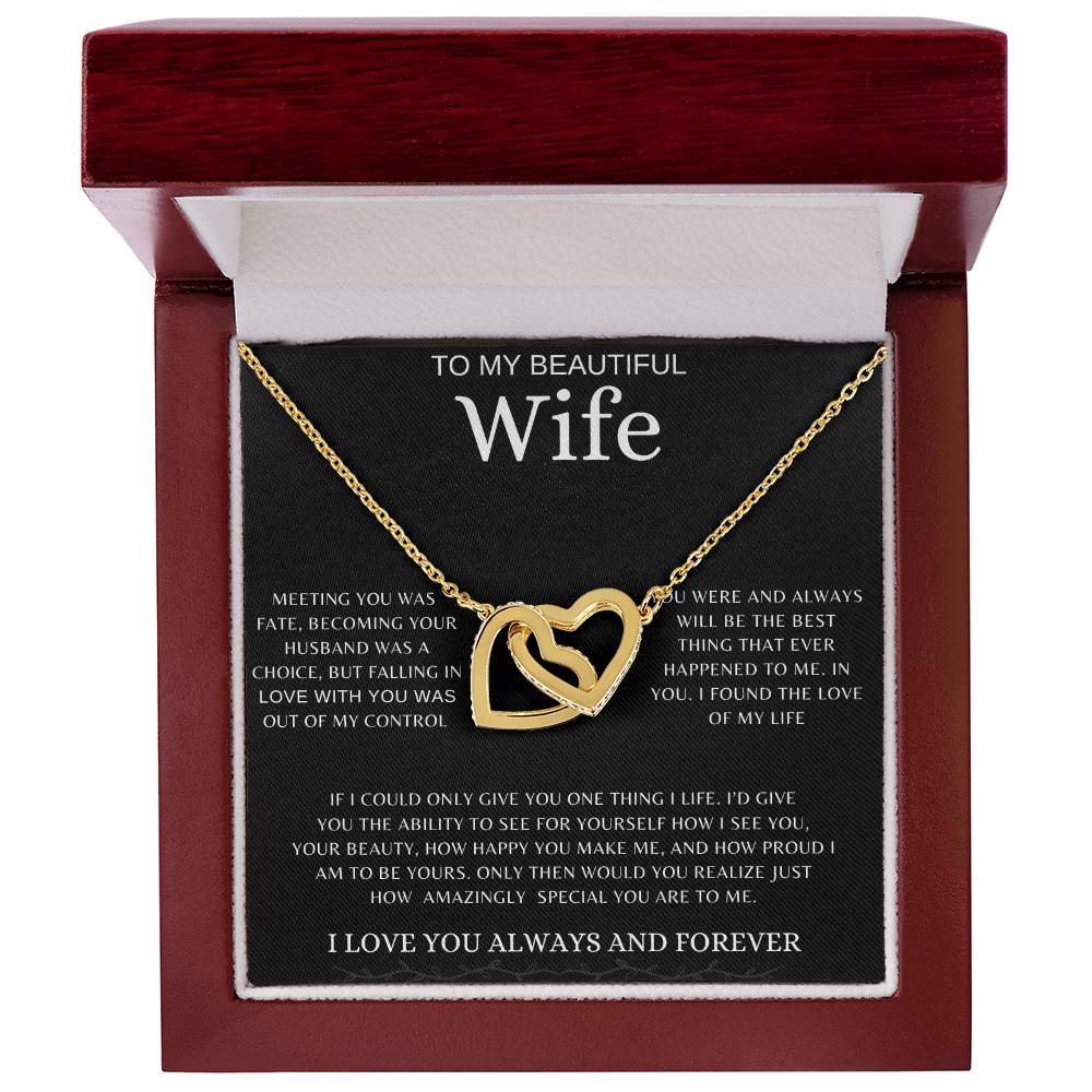 To My Wife | Interlocking Hearts Necklace