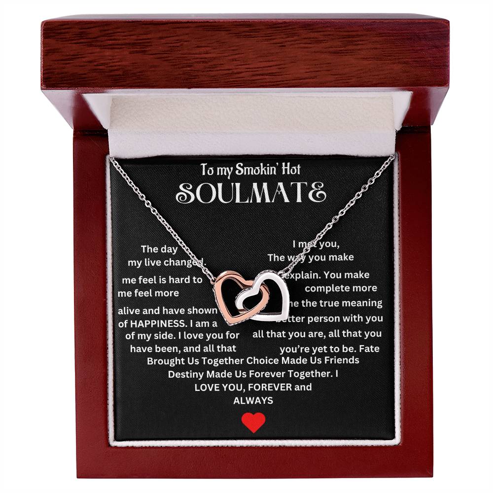 To Smokin' Hot Soulmate |  Interlocking Hearts necklace