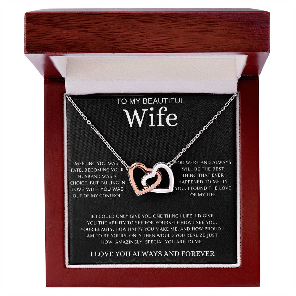 To My Wife | Interlocking Hearts Necklace