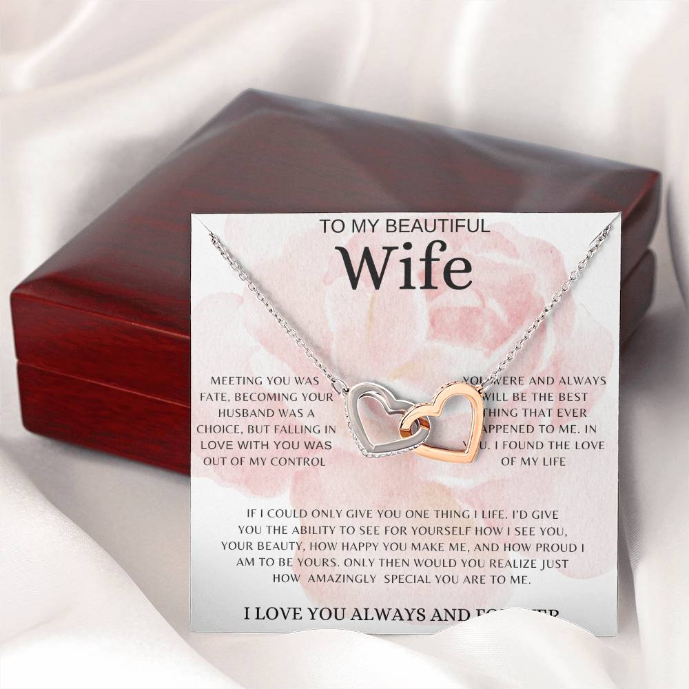 To My Wife | Interlocking Hearts Necklace