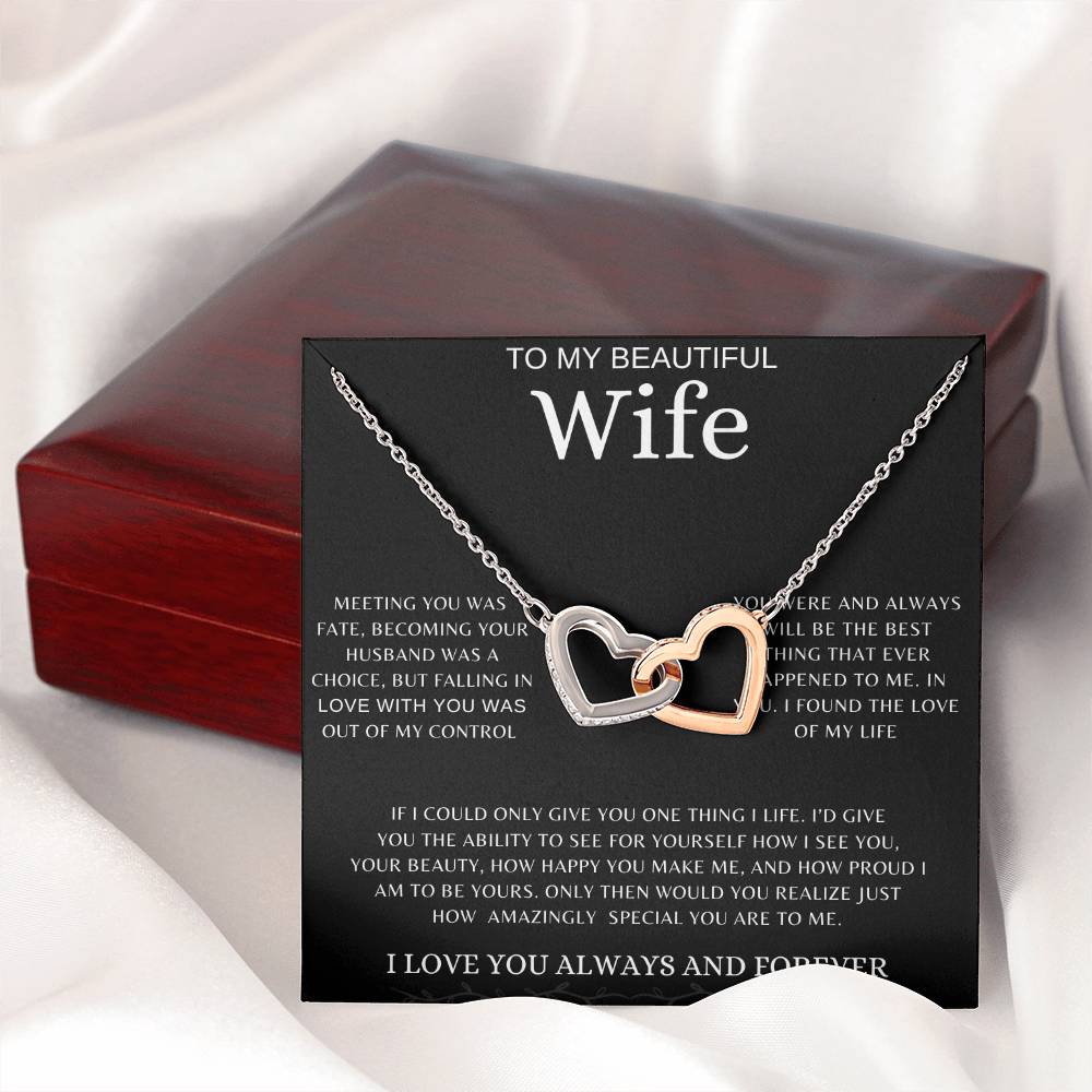 To My Wife | Interlocking Hearts Necklace