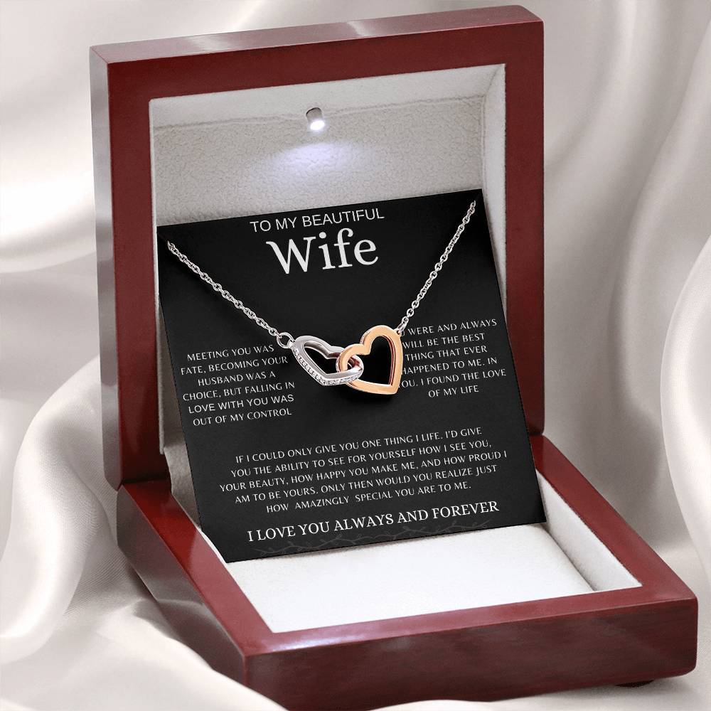 To My Wife | Interlocking Hearts Necklace