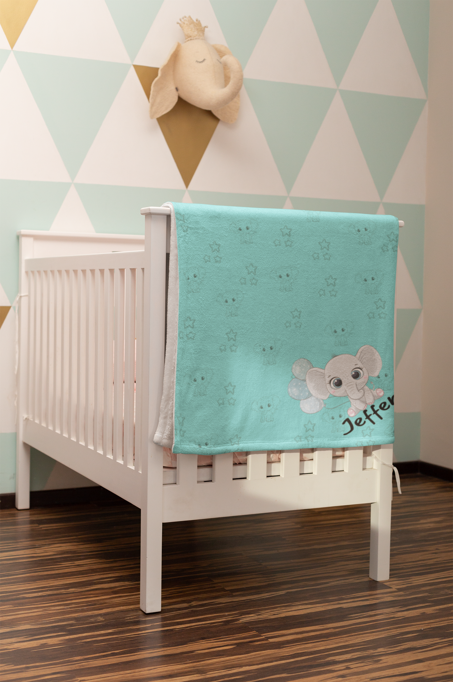 Personalized | Baby Elephant Blanket | 30 x 40