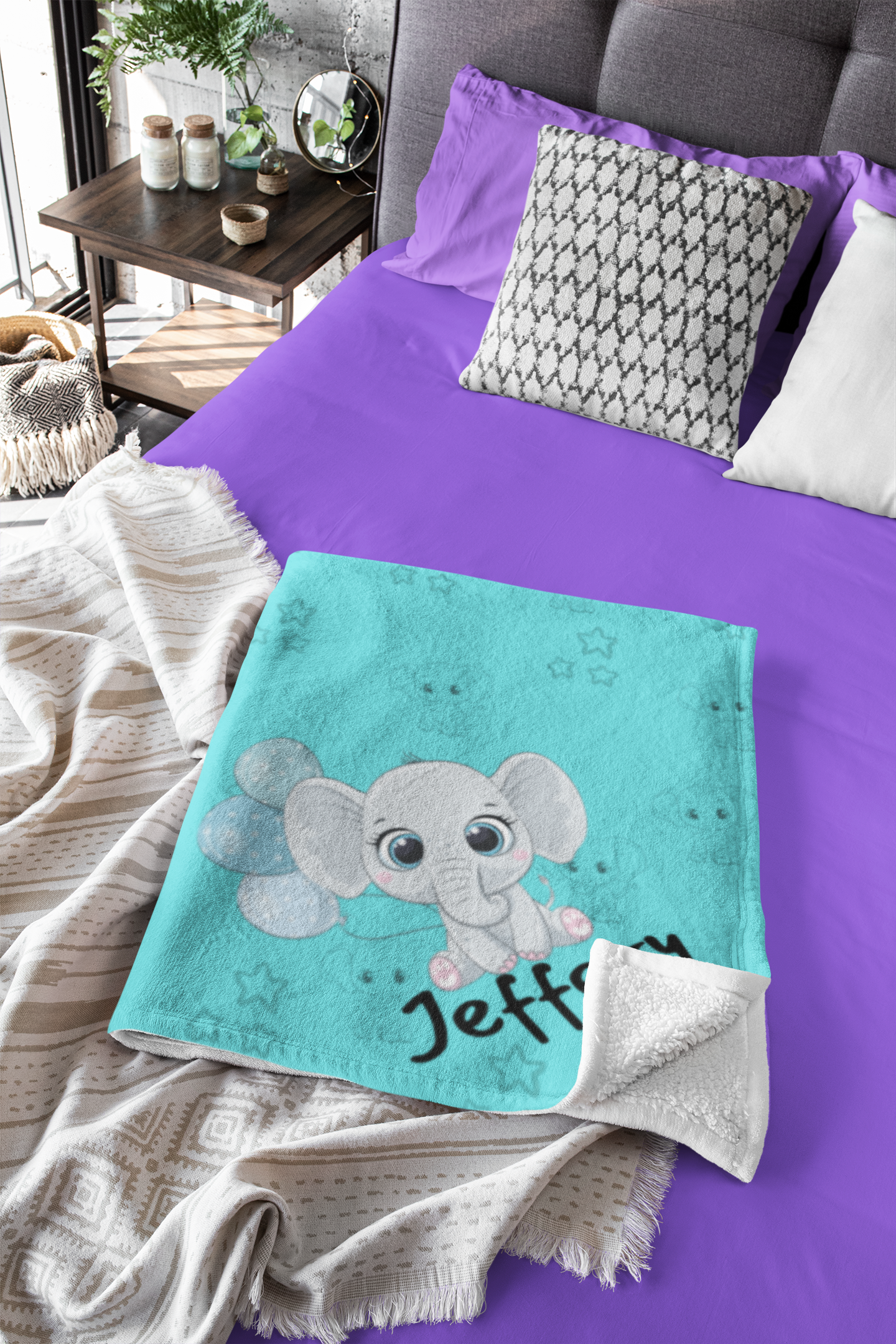 Personalized | Baby Elephant Blanket | 30 x 40