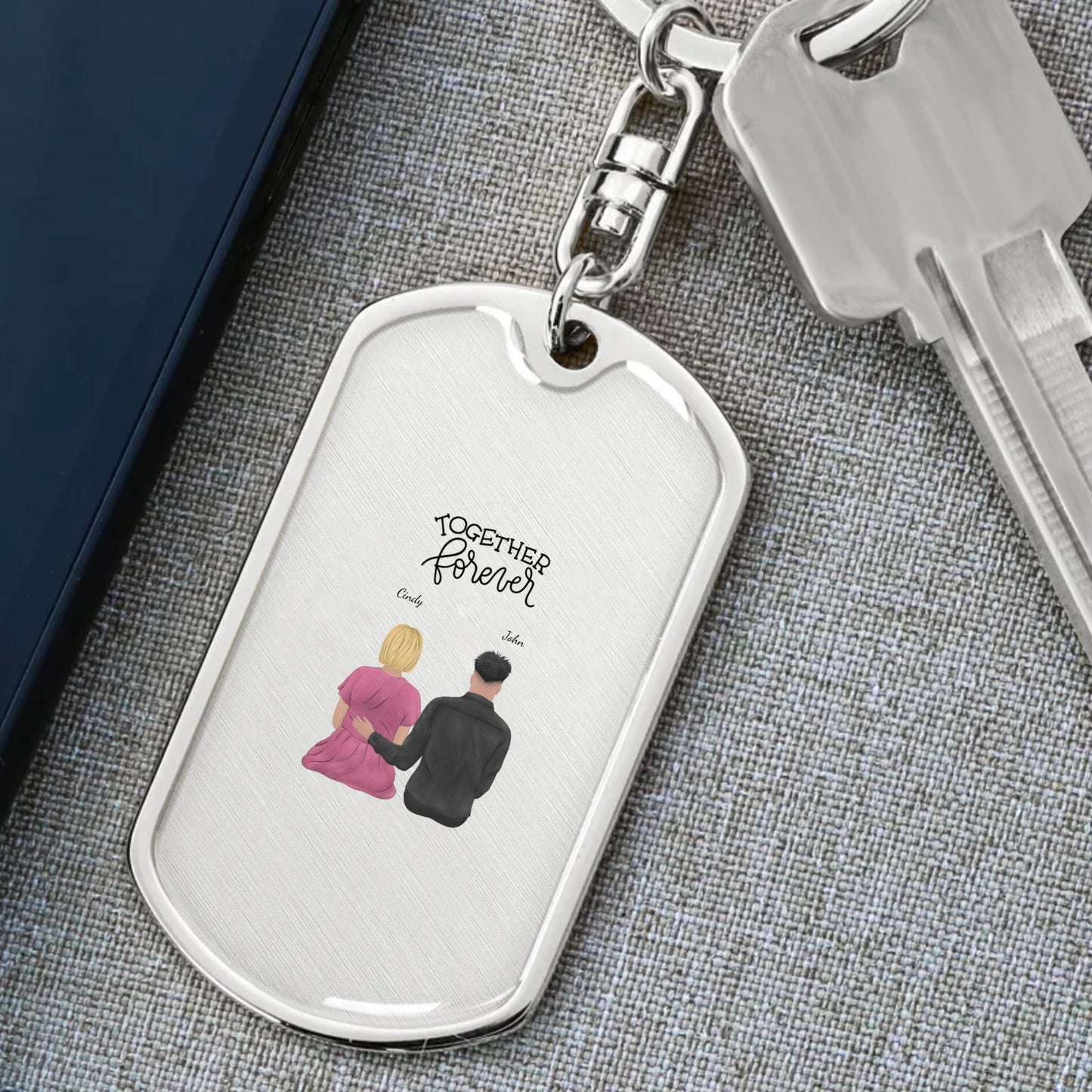 Dog Tag with Swivel Keychain