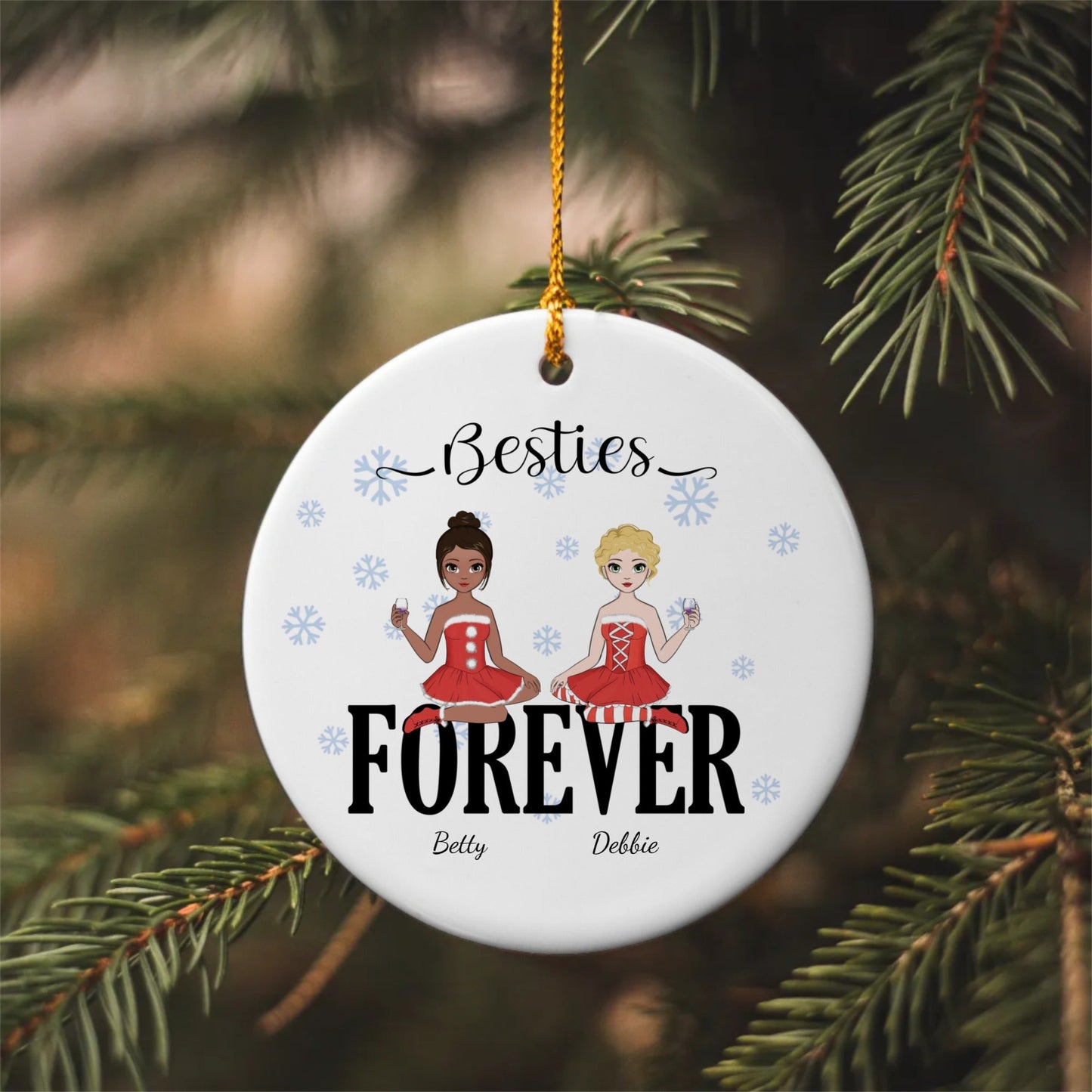 Personalized Besties / Sister / Friends /Cousins Ornament