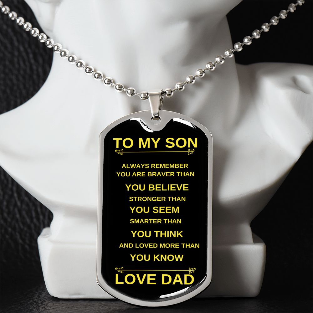 To My Son | Dog Tag Necklace