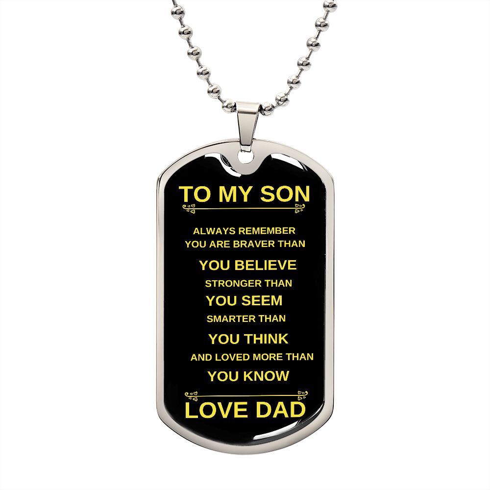 To My Son | Dog Tag Necklace
