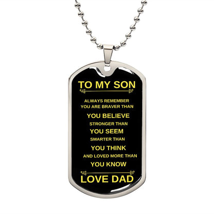 To My Son | Dog Tag Necklace