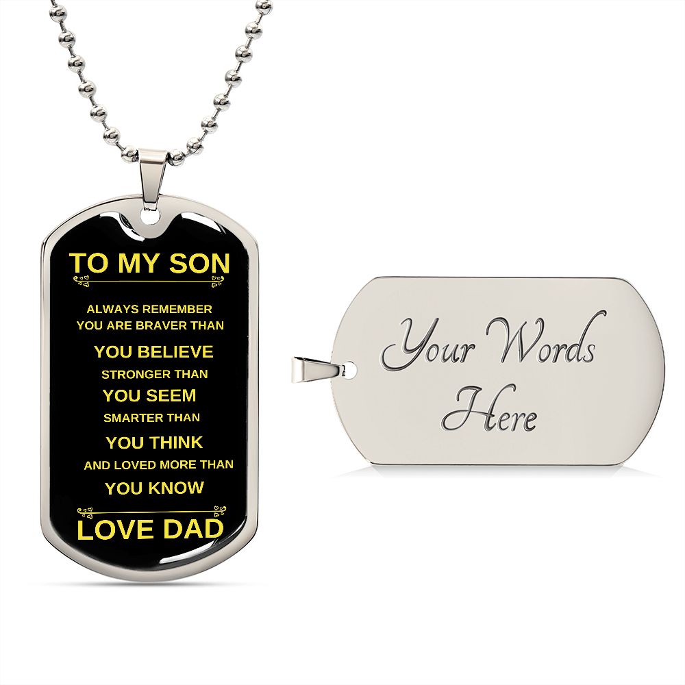 To My Son | Dog Tag Necklace