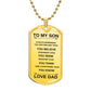 To My Son From Dad | Dog Tag Necklace