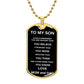 To My Son From Mom and Dad | Dogtag Necklace
