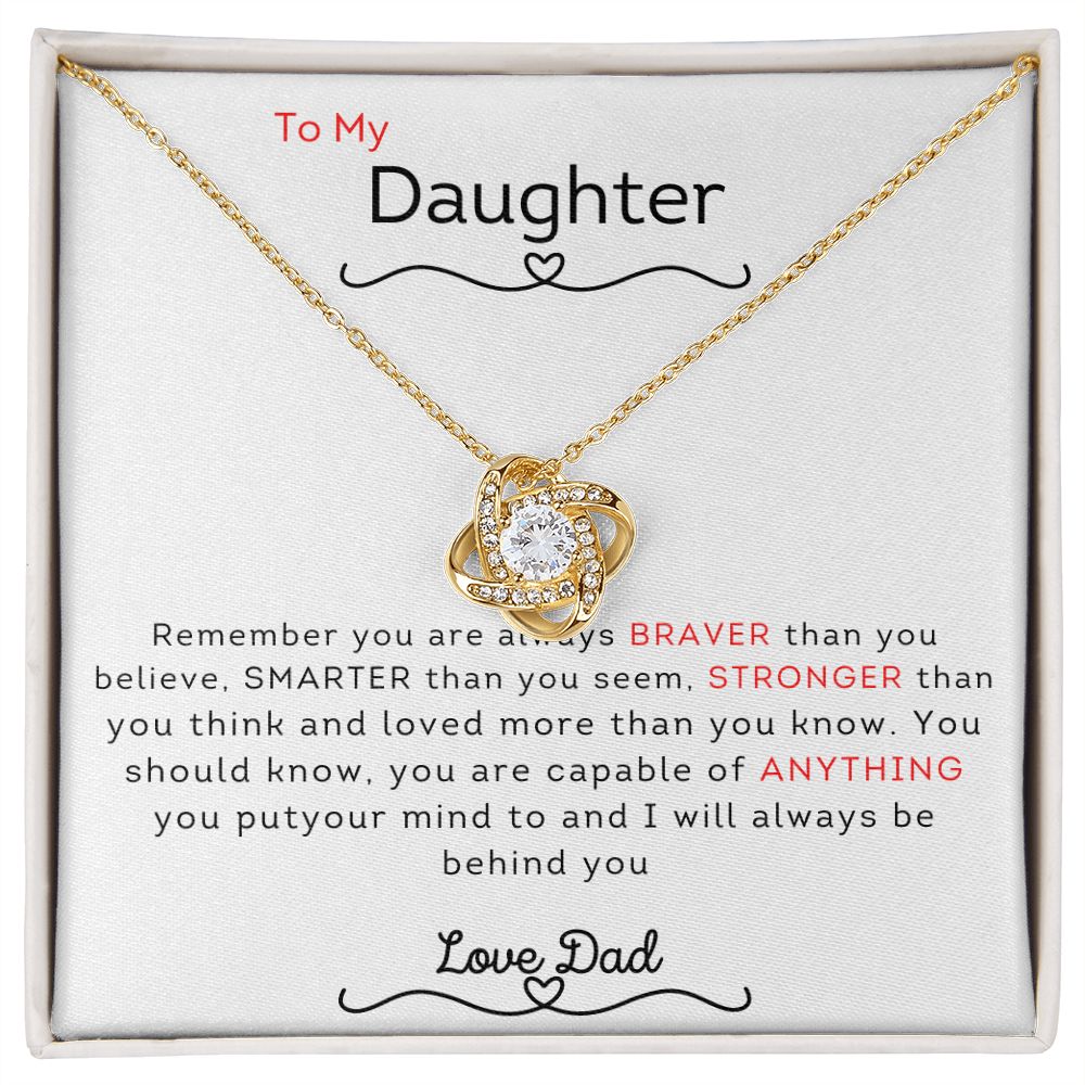To My Daughter From Dad | Love Knot Necklace