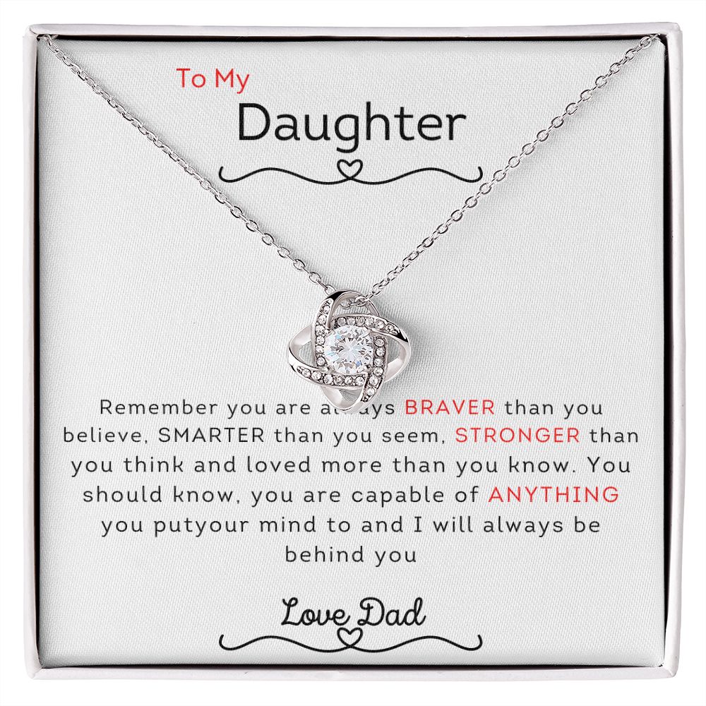 To My Daughter From Dad | Love Knot Necklace
