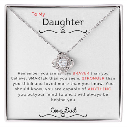 To My Daughter From Dad | Love Knot Necklace