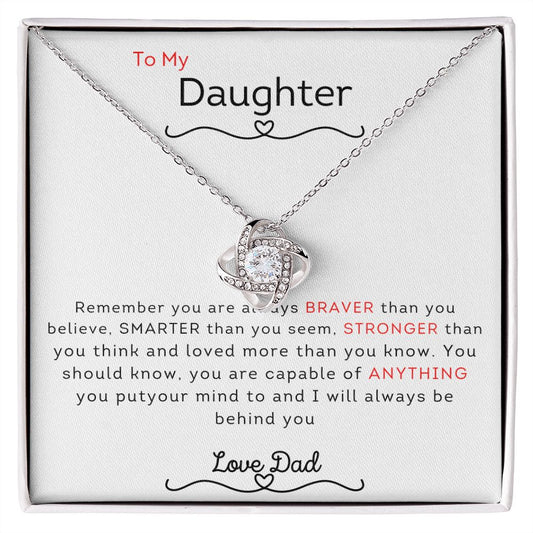 To My Daughter From Dad | Love Knot Necklace