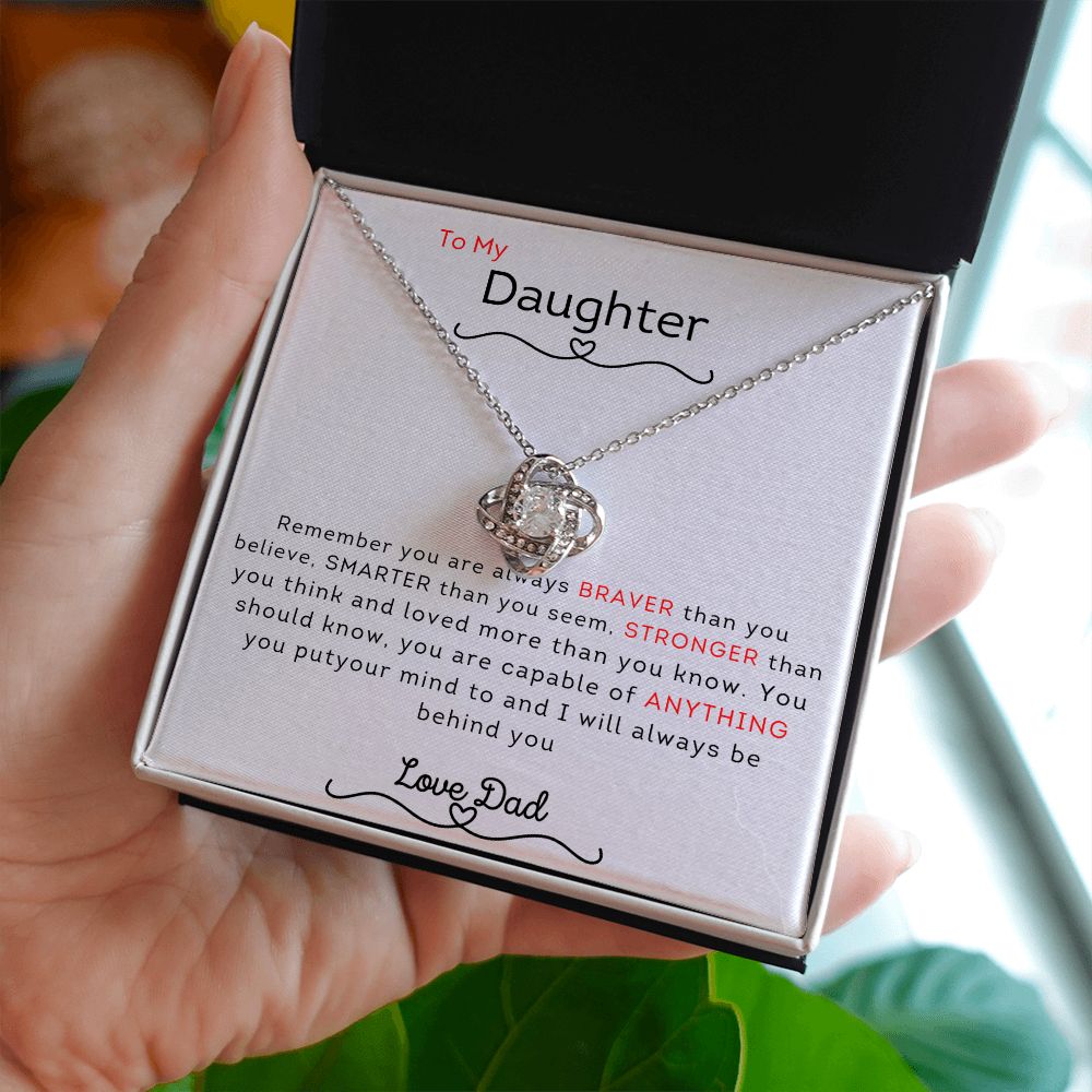 To My Daughter From Dad | Love Knot Necklace