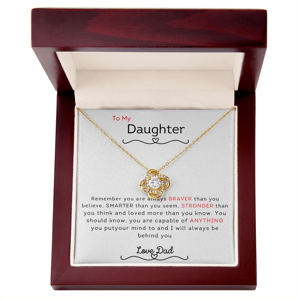 To My Daughter From Dad | Love Knot Necklace