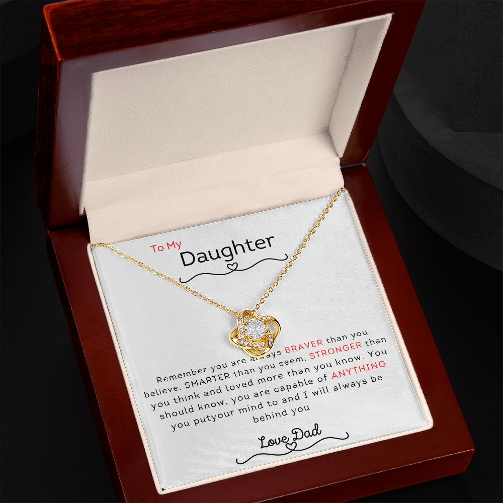 To My Daughter From Dad | Love Knot Necklace