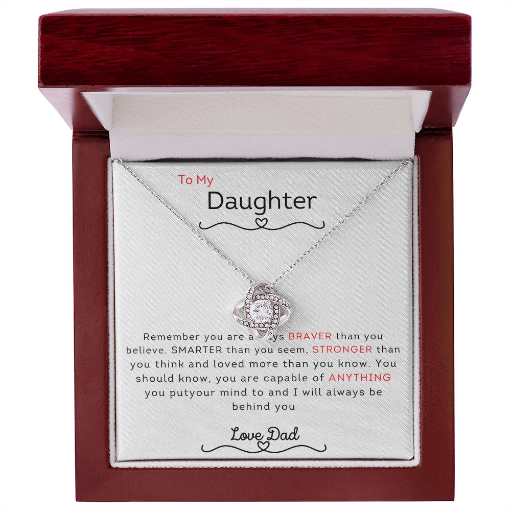 To My Daughter From Dad | Love Knot Necklace