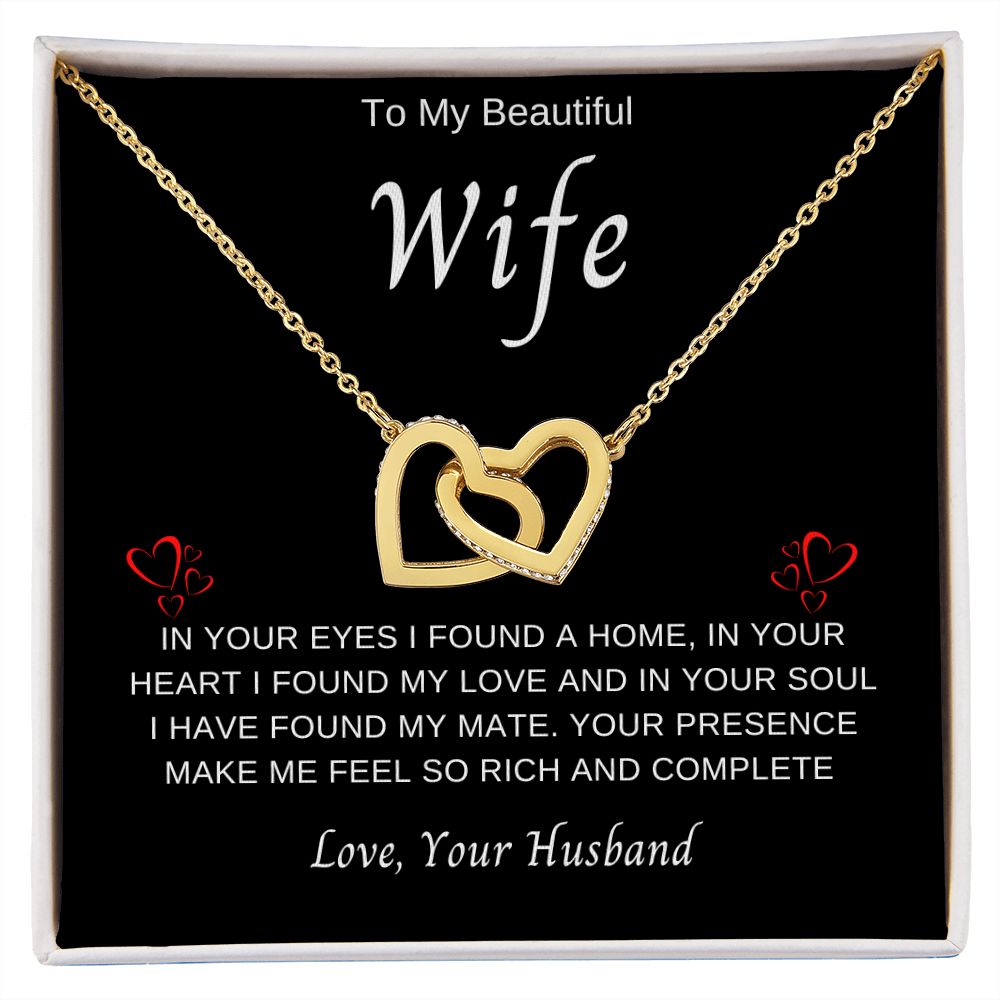 To My Wife | Interlocking  Hearts Necklace