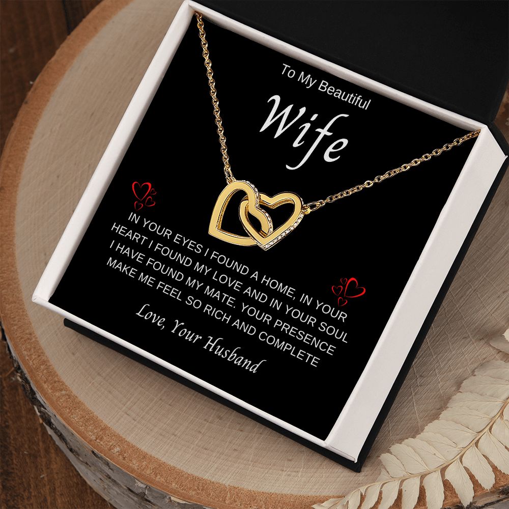 To My Wife | Interlocking  Hearts Necklace