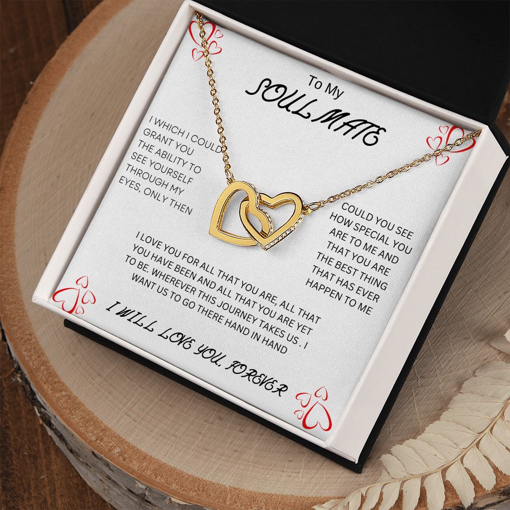 To My Soulmate | Interlocking Hearts Necklace