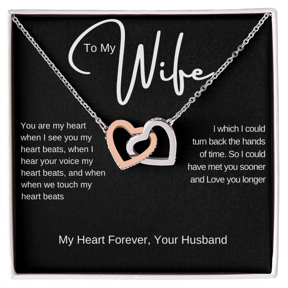 To My Wife | Interlocking Hearts Necklace
