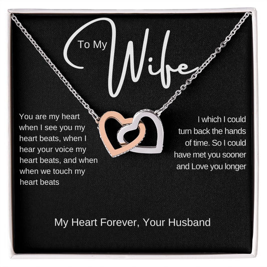 To My Wife | Interlocking Hearts Necklace