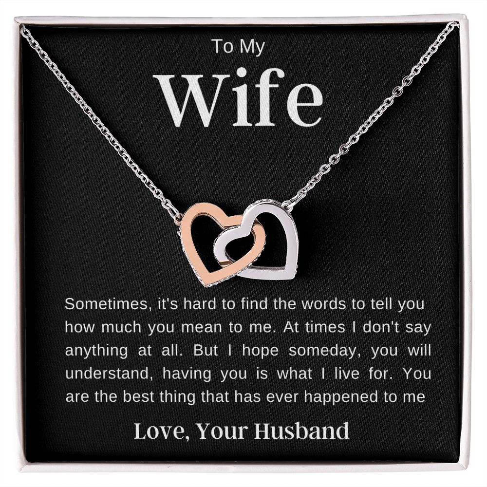 To My Wife | Interlocking Hearts Necklace