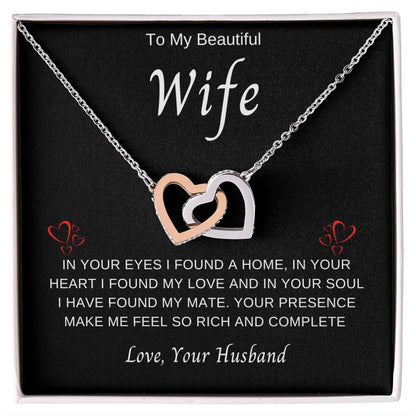 To My Wife | Interlocking  Hearts Necklace