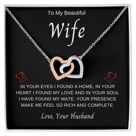 To My Wife | Interlocking  Hearts Necklace