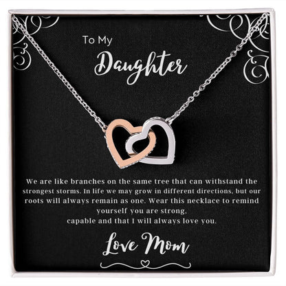 To  My Daughter | Interlocking Heart Necklace