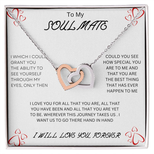 To My Soulmate | Interlocking Hearts Necklace